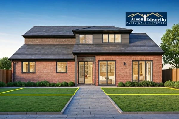 Home extension focusing on boundary line Crowthorne